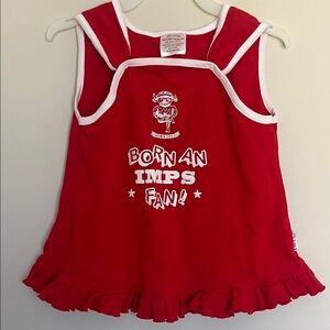 Lincoln City FC Baby Girls Red Sleeveless Dress with White Trim